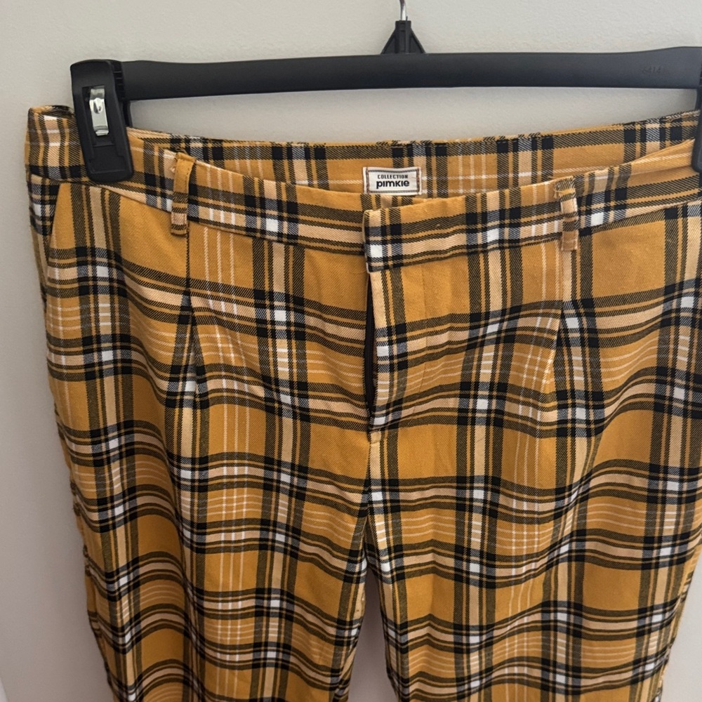 Banana Republic Mustard Plaid Trousers